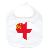 Baby L&auml;tzchen Sark Flagge Herz Klettverschluss