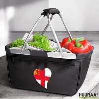Einkaufskorb faltbar Sark Flagge Herz 20 Liter Black