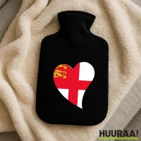 W&auml;rmflasche Sark Flagge Herz