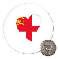Magnet Sark Flagge Herz 59mm K&uuml;hlschrankmagnet