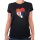 Damen T-Shirt Serbien Flagge Herz