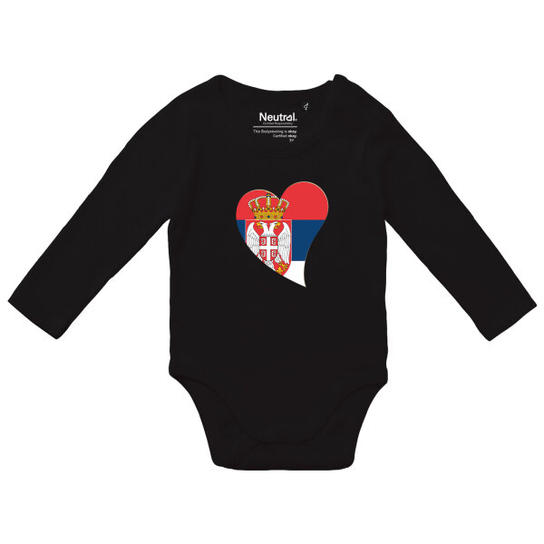 Baby Body Serbien Flagge Herz