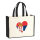 Jutetasche Serbien Flagge Herz 21 Liter Black