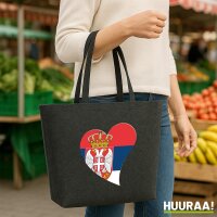 Filz Shopper Serbien Flagge Herz 22 Liter