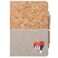 Notizbuch A5 Serbien Flagge Herz 80 Blatt inkl....