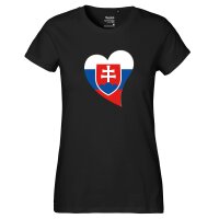 Damen T-Shirt Slowakei Flagge Herz