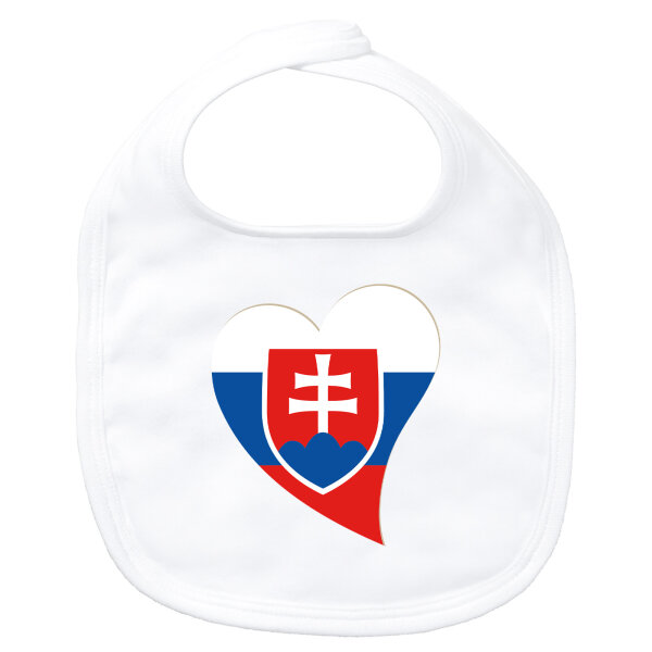 Baby Lätzchen Slowakei Flagge Herz Klettverschluss