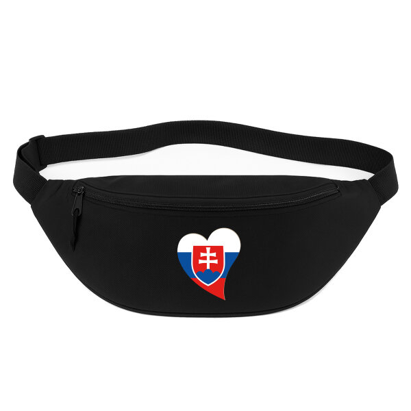 Bauchtasche Slowakei Flagge Herz 2,5 Liter Black
