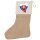 Weihnachtsstrumpf Slowakei Flagge Herz Beige Jute