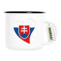 Emaille Tasse Slowakei Flagge Herz 300ml Vintage