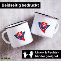 Emaille Tasse Slowakei Flagge Herz 300ml Vintage