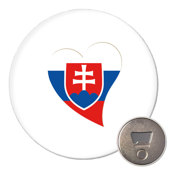 Magnet Slowakei Flagge Herz 59mm Kühlschrankmagnet