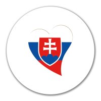 Aufkleber Slowakei Flagge Herz 10cm rund
