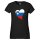 Damen T-Shirt Slowenien Flagge Herz