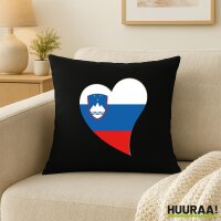 Kissen Slowenien Flagge Herz 40x40cm