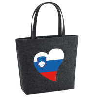 Filz Shopper Slowenien Flagge Herz 22 Liter