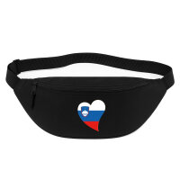 Bauchtasche Slowenien Flagge Herz 2,5 Liter Black