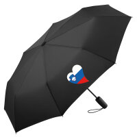 Regenschirm Slowenien Flagge Herz 98cm Schwarz