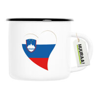 Emaille Tasse Slowenien Flagge Herz 300ml Vintage