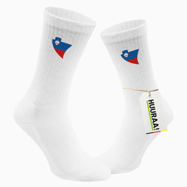 Unisex Socken Slowenien Flagge Herz Baumwolle