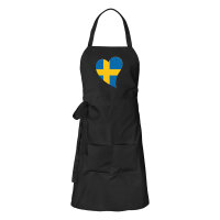 Sch&uuml;rze Schweden Flagge Herz mit Taschen