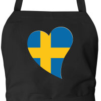 Sch&uuml;rze Schweden Flagge Herz mit Taschen