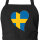 Schürze Schweden Flagge Herz mit Taschen