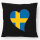 Kissen Schweden Flagge Herz 40x40cm