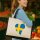 Jutetasche Schweden Flagge Herz 21 Liter Black