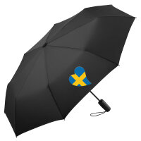 Regenschirm Schweden Flagge Herz 98cm Schwarz