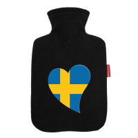 Wärmflasche Schweden Flagge Herz