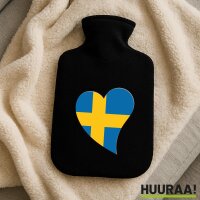 Wärmflasche Schweden Flagge Herz