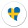 Aufkleber Schweden Flagge Herz 10cm rund