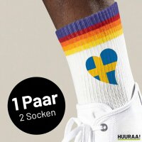 Unisex Socken Schweden Flagge Herz Baumwolle