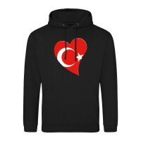Unisex Hoodie Türkei Flagge Herz
