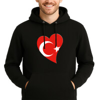 Unisex Hoodie Türkei Flagge Herz