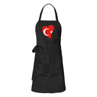 Schürze Türkei Flagge Herz mit Taschen
