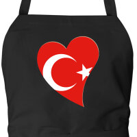 Schürze Türkei Flagge Herz mit Taschen