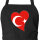 Schürze Türkei Flagge Herz mit Taschen