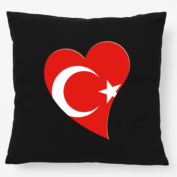 Kissen Türkei Flagge Herz 40x40cm