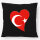 Kissen Türkei Flagge Herz 40x40cm