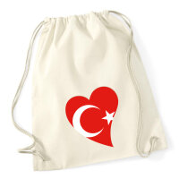 Turnbeutel T&uuml;rkei Flagge Herz 12 Liter