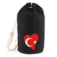 Seesack Türkei Flagge Herz 20 Liter Black