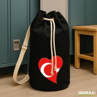 Seesack Türkei Flagge Herz 20 Liter Black