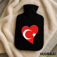 Wärmflasche Türkei Flagge Herz
