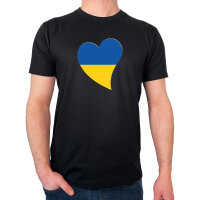 Herren T-Shirt Ukraine Flagge Herz