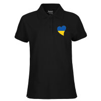 Damen Polo Shirt Ukraine Flagge Herz