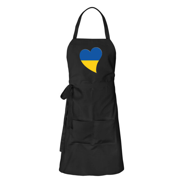 Schürze Ukraine Flagge Herz mit Taschen