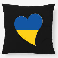 Kissen Ukraine Flagge Herz 40x40cm