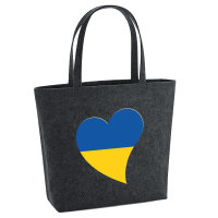 Filz Shopper Ukraine Flagge Herz 22 Liter